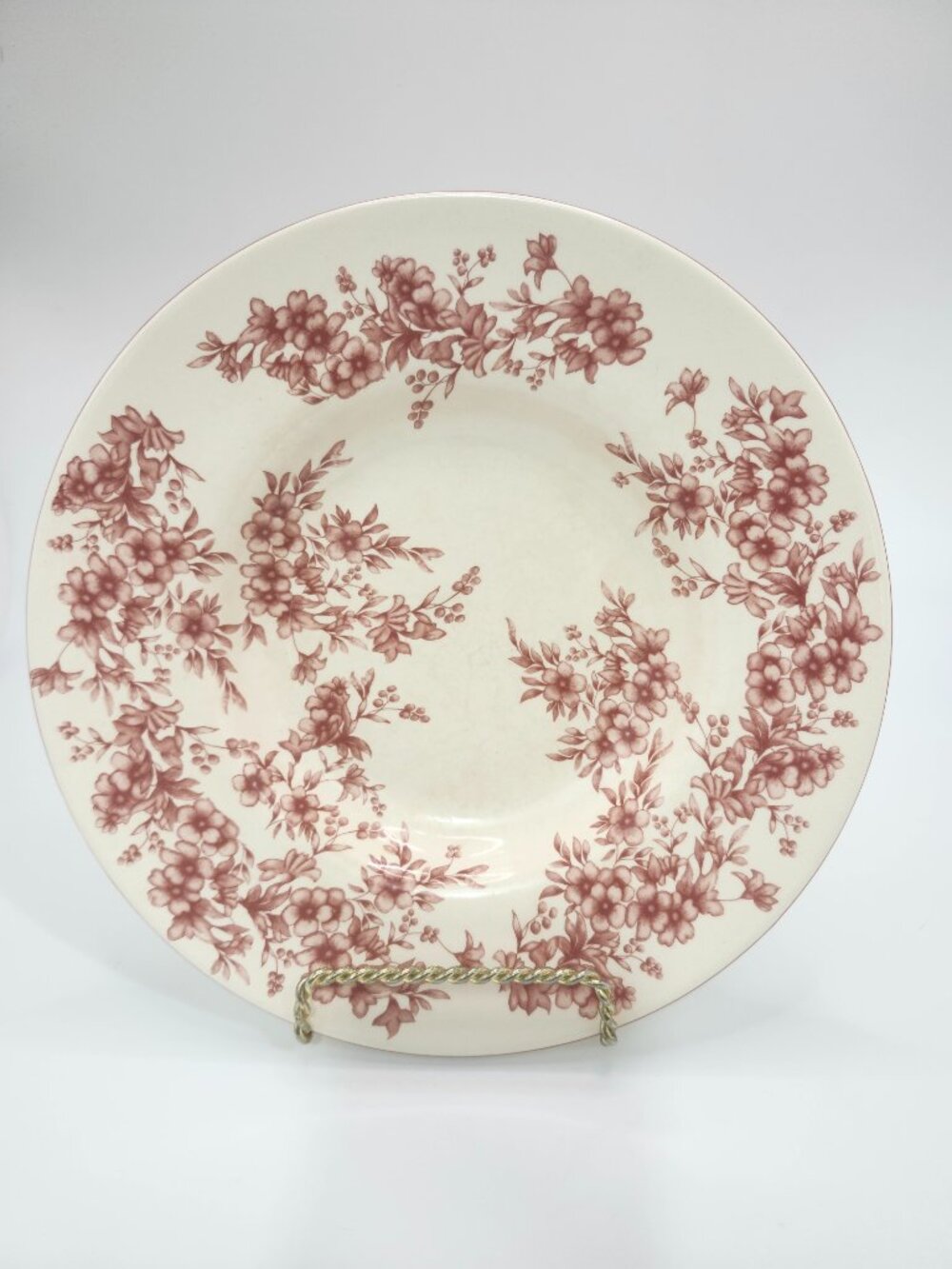 Vintage Cracker Barrel Red Transferware Wide Rim Soup Bowl